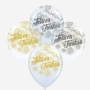 Globos "Felices Fiestas" (pack x 10)