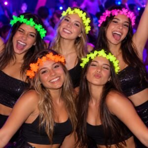 Promo 12 Coronas hawaiana fluo