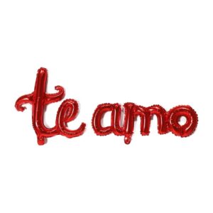 Globos set letras "TE AMO" cursiva