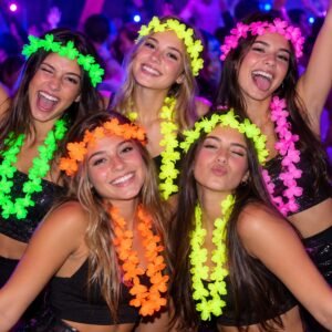 Promo 12 Collares 12 coronas Hawaianas fluo