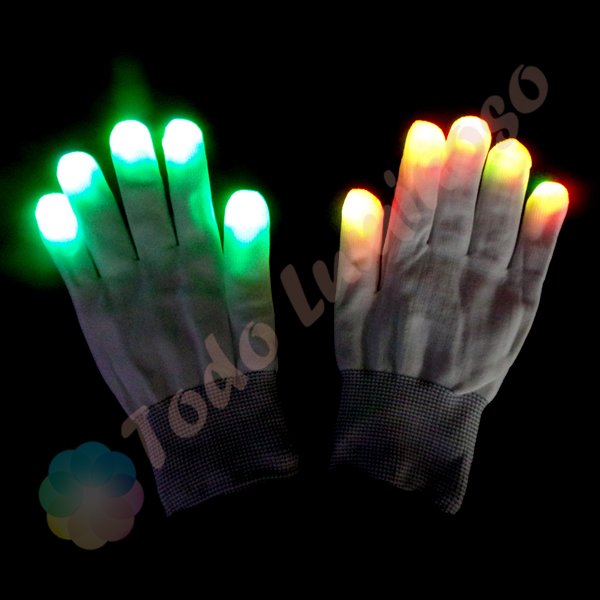 Guantes Con Luz Led Luminoso Dedos Led