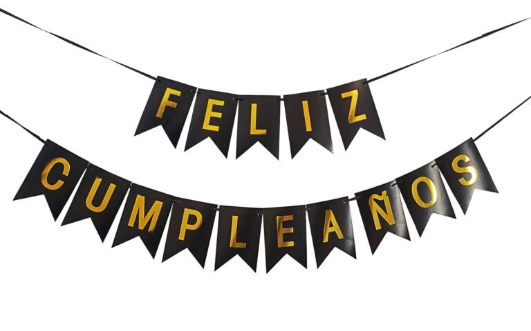 Guirnalda banderin "Feliz Cumple" letras doradas