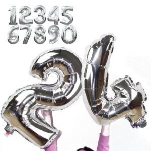 Globos numeros plateados 32" (sueltos)