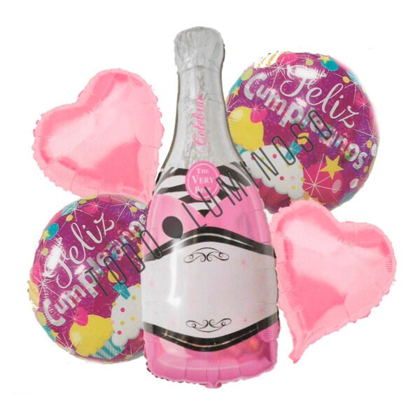 Set globos 5 piezas Champagne print