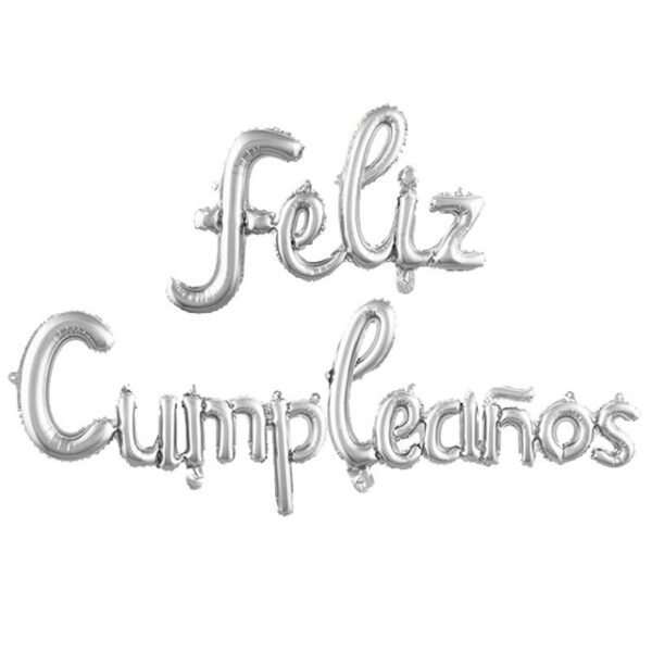 Globos set frase "Feliz Cumple" cursiva