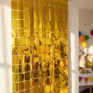 Cortina cuadrada metalizada