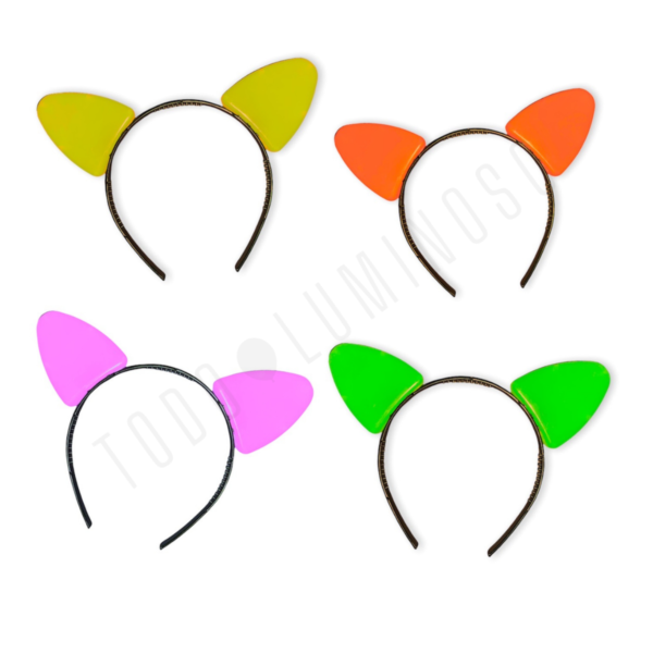 Vinchas gatito fluo (pack x 4)