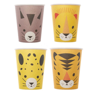 Vasos animalitos de la selva (pack x 10)