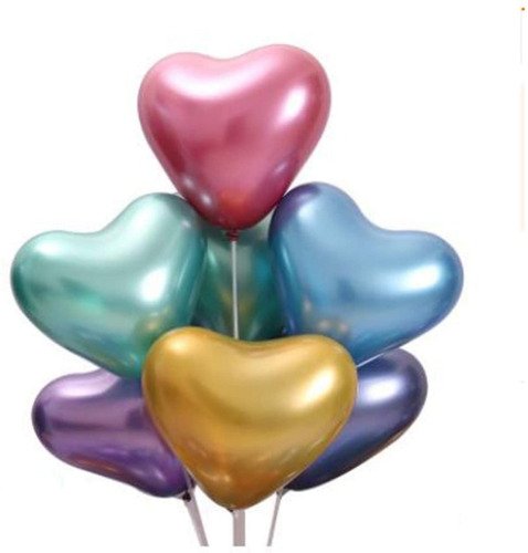 Globos corazon cromados 10 (pack x 5) - Todo Luminoso