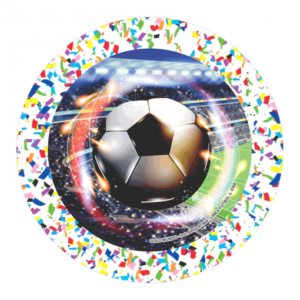 Platos pelota de futbol colores (pack x 8)