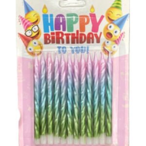 Velitas torneadas multicolor (pack x 12)