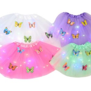 Pollerita tutu luminosa con mariposas