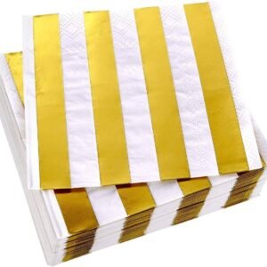 Servilletas rayadas metalizadas (pack x 20)