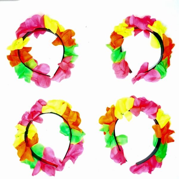 Promo 12 Vinchas flores hawaiana fluo multicolor