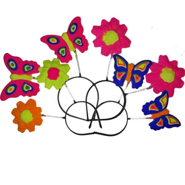 Vinchas resorte metal primavera fluo (pack x 6)