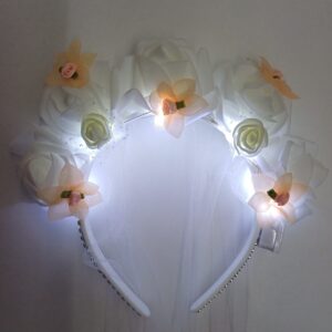 Vincha novia Briza luminosa con tul