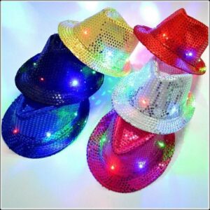 Sombrero tanguero lentejuela luminoso