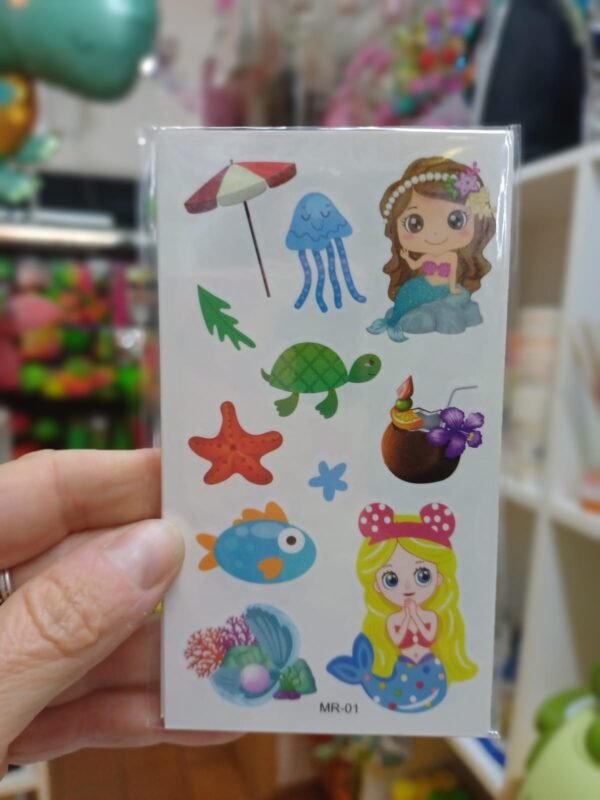 Tatuajes temporales infantiles (1 planchita)