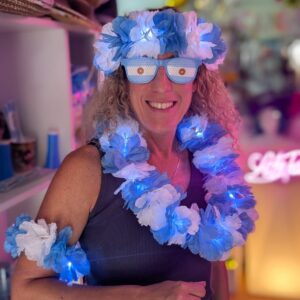 Kit hawaiano Argentina luminoso (collar, corona y pulsera)