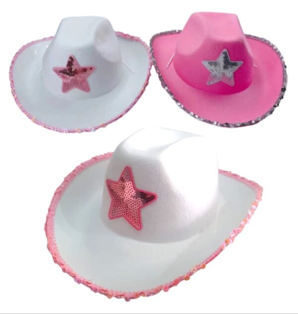 Sombrero cowboy c/estrella glitter