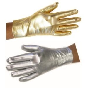 Promo 12 guantes cortos metalizados