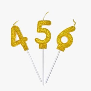 Velitas numerotes de parafina dorado