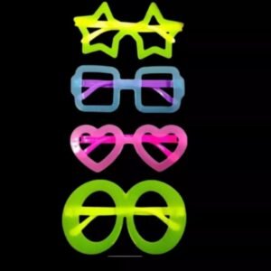 Lentes fluo glow formas (pack x 12 mismo modelo)