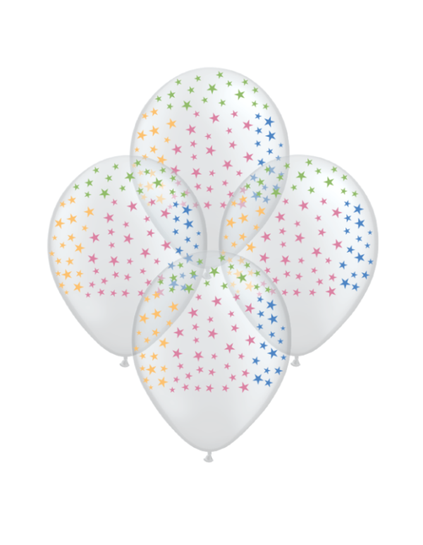 Globos latex cristal estrellita (pack x 5)