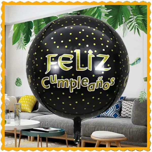 Globo esfera 4D Feliz Cumple