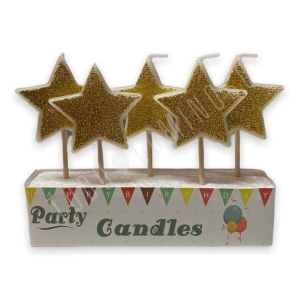 Velitas estrellas glitter (pack x 5)