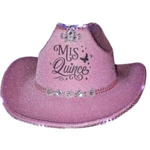 Sombrero cowboy luminoso "Mis Quince" glitter