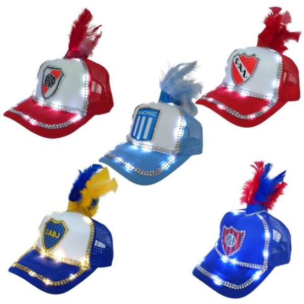 Visera trucker luminosa strass futbol