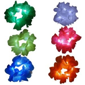 Promo 12 pulseras hawaianas luminosas económicas