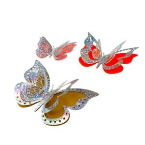 Mariposas decorativas 3D holográficas de colores (12 pcs)