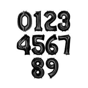 Globos numeros negros 16″ (sueltos)