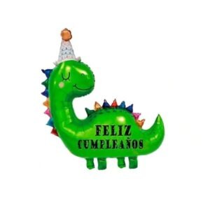 Globo Dino con bonete Feliz Cumple