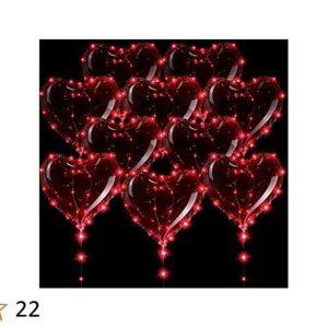 Globo burbuja luminoso corazón 18"