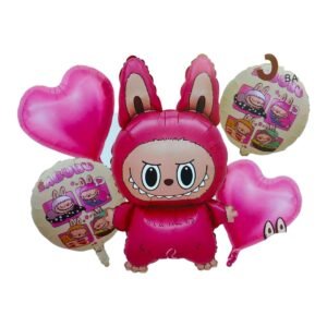 Set globos 5 piezas Labubu