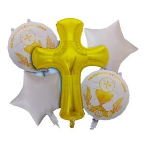 Set globos 5 piezas Mi Bautismo