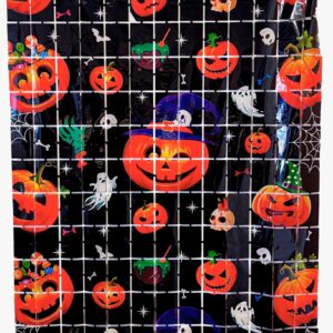 Cortina metalizada Halloween calabaza