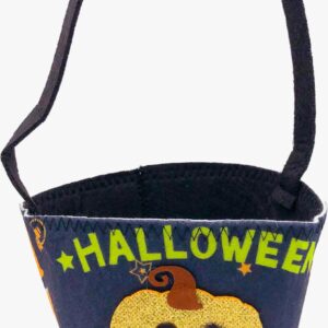 Bolsa caramelera Halloween paño negro