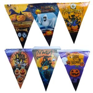 Promo 5 banderines triangulo Halloween