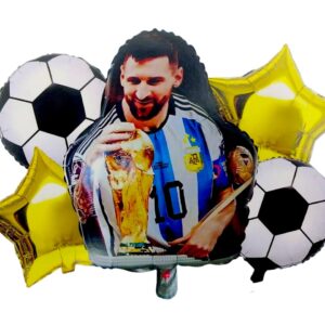 Set globos 5 piezas Messi con copa