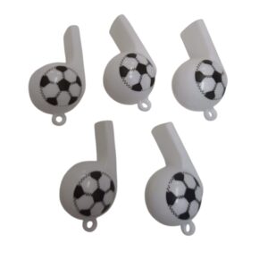 Promo 10 silbatos pelota blanco y negro