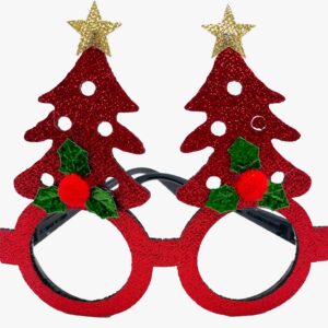 Promo 12 anteojos navidad arbol rojo gibreado