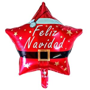 Promo 5 globos estrella Feliz Navidad