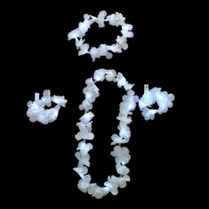 Set hawaiano blanco luminoso 4 piezas