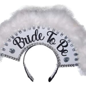 Vincha plumas "Bride to be"