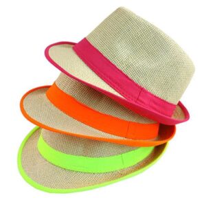 Sombrero tanguero panameño franja fluo