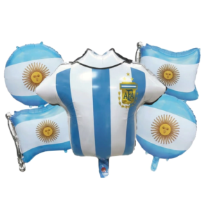 Set globos 5 piezas camiseta y banderas